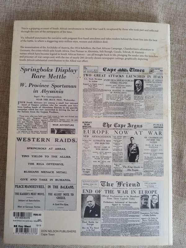 South Africa in Two World Wars: A Newspaper History (Paperback) - Vic Alhadeff