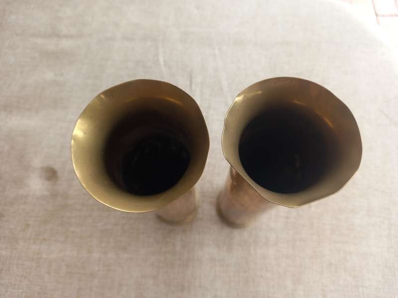 Artillery Shell / Trench art Brass pieces x 2