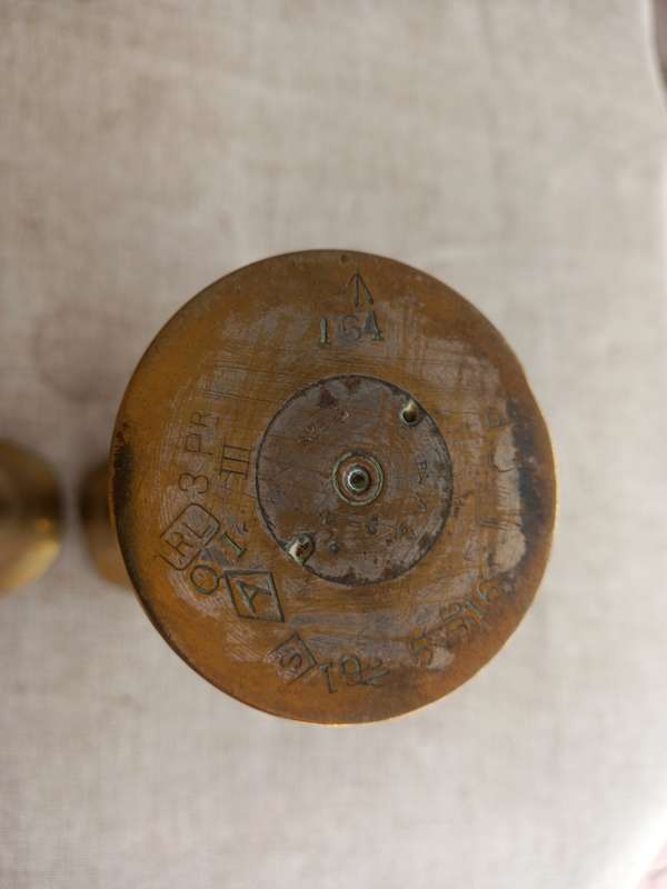 Artillery Shell / Trench art Brass pieces x 2