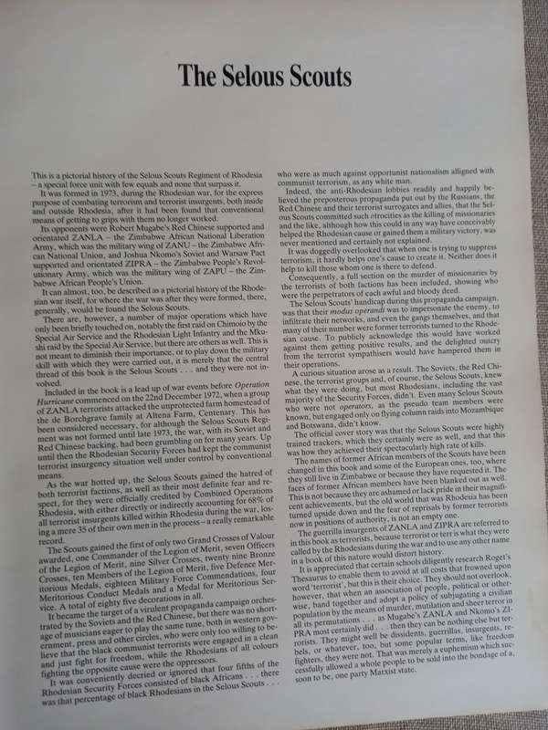 Selous Scouts - Rhodesian War - A pictorial Account - Peter Stiff