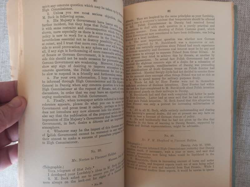 Documents concerning German-Polish Relations and the outbreak of hostilities between Great Britain a