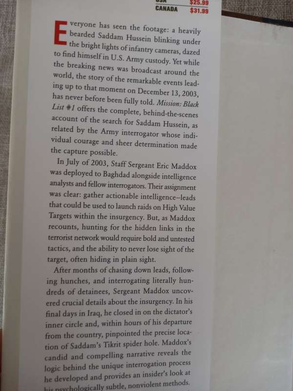 Mission: Black List #1: The Inside Story of the Search for Saddam Hussein---As Told by the Soldier W