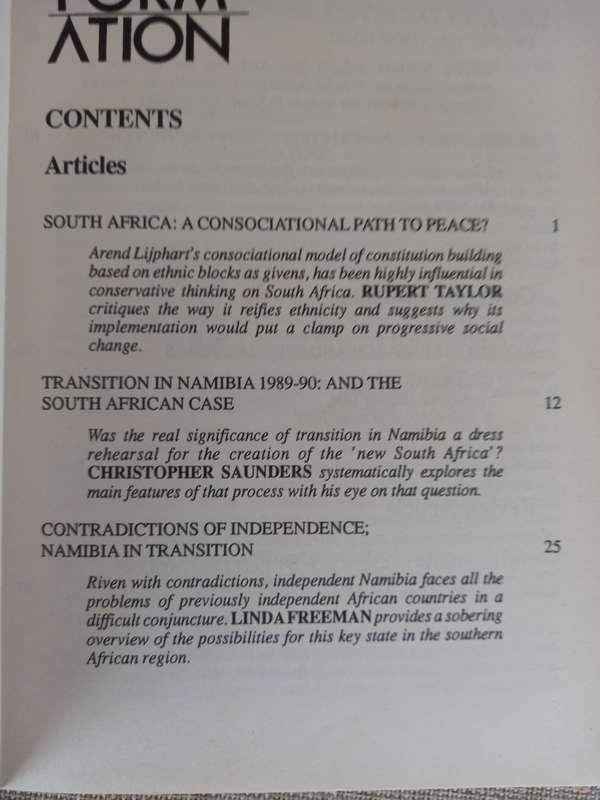 Transformation 17 - critical perspectives on Southern Africa - 1992