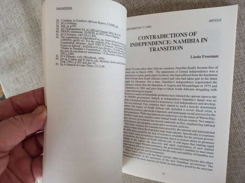 Transformation 17 - critical perspectives on Southern Africa - 1992