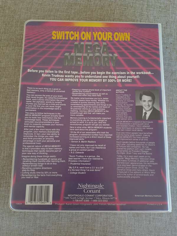 KEVIN TRUDEAU`S MEGA MEMORY (AUDIO CASSETTES) 8 CASSETTES