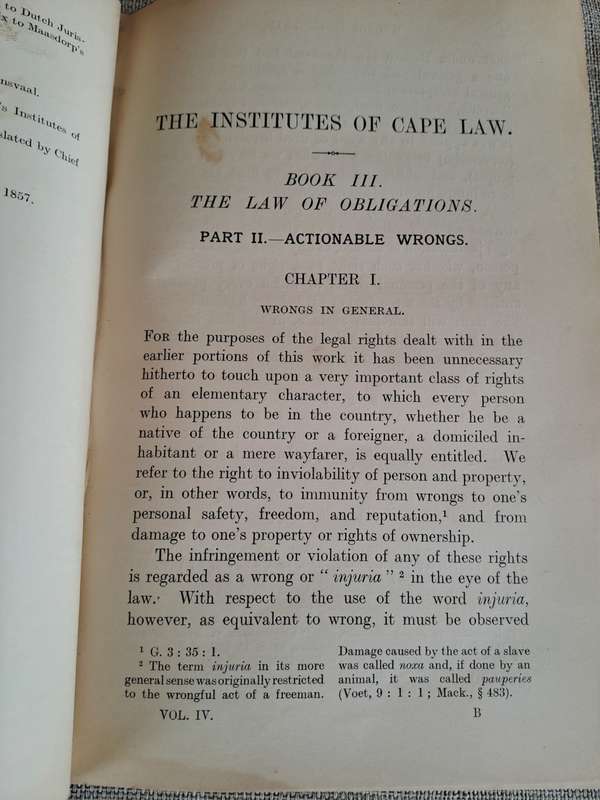 The Institutes of Cape Law -  The Colony of the Cape of Good Hope - 1917