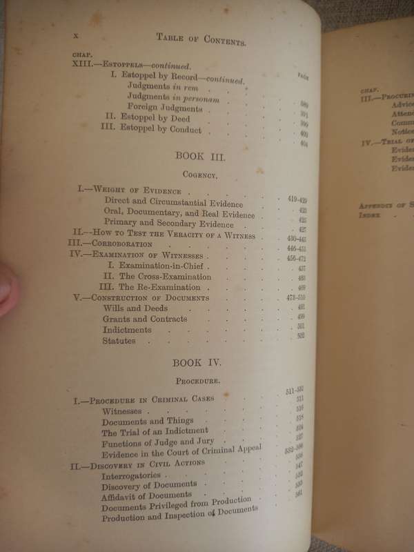 Powell`s Principles and Practice of the Law of Evidence - 10th edition - William Blake Odgers - 1921