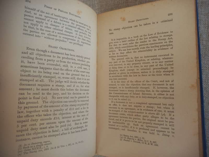Powell`s Principles and Practice of the Law of Evidence - 10th edition - William Blake Odgers - 1921
