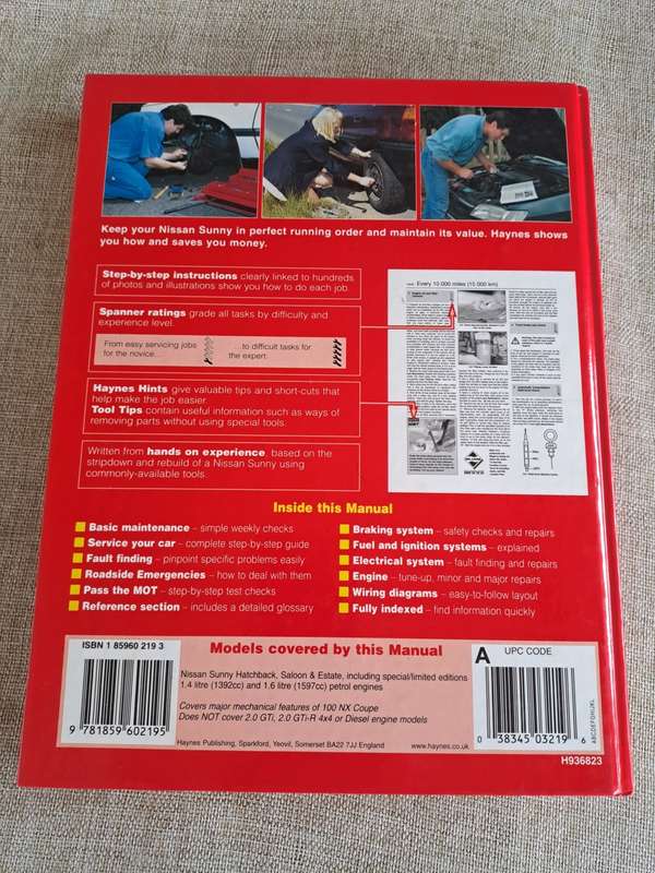 Nissan Sunny Service and Repair Manual April 1991 to 1995 - Haynes