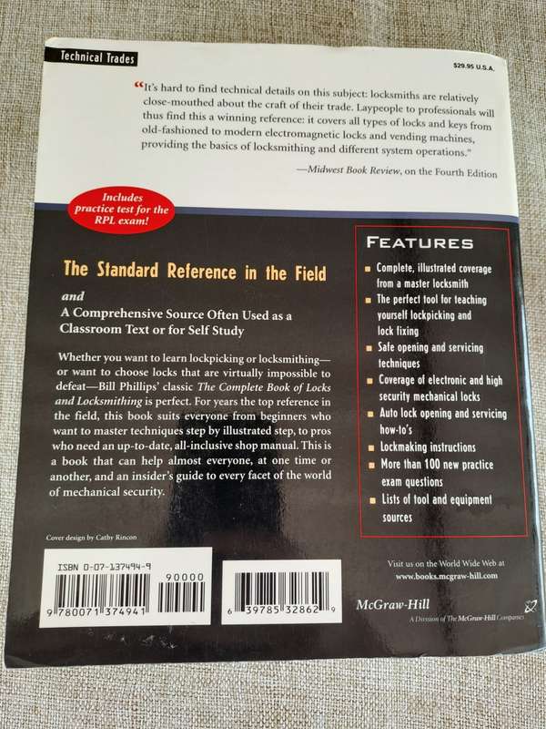 The Complete Book of Locks and Locksmithing 5th Edition - Bill Phillips