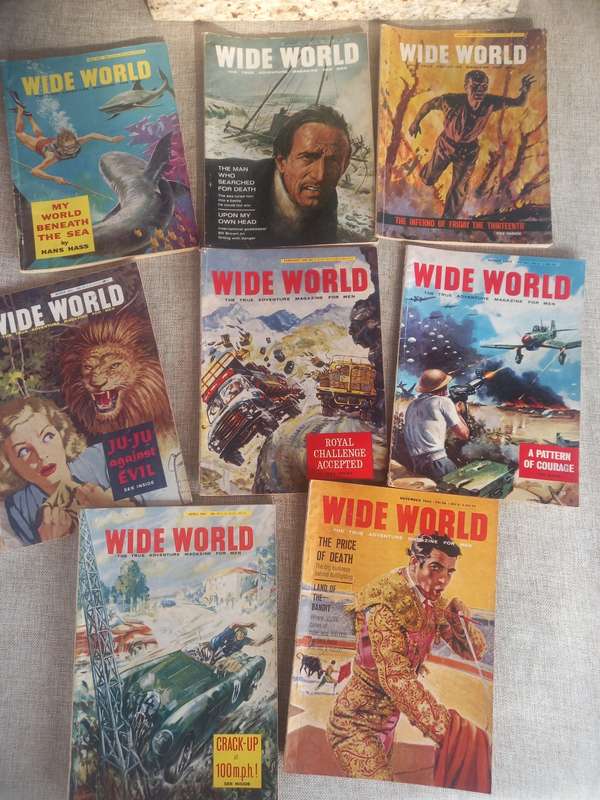 Wide World - the True Adventure Magazine for Men x 8 - 1961, 1962, 1963, 1964