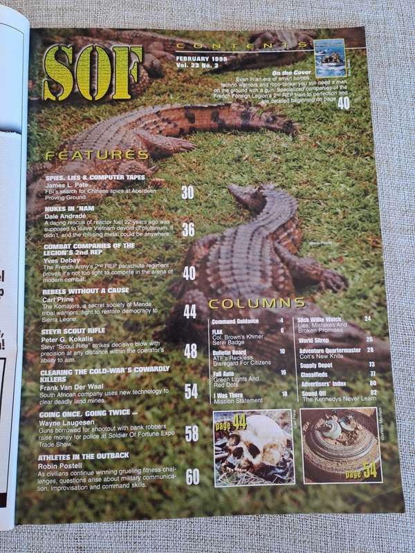 Soldier of Fortune February 1998 Vol. 23 No. 2