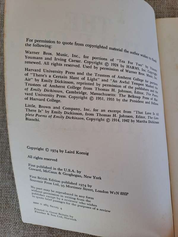 The Little Girl Who Lives Down The Lane (Proof Copy) - Laird Koenig