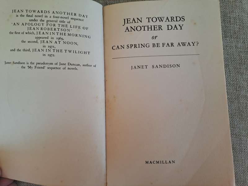 Jean Towards Another Day (Uncorrected Proof Copy) - Janet Sandison