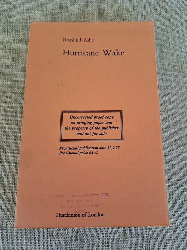 Hurricane Wake (Uncorrected Proof Copy) - Rosalind Ashe