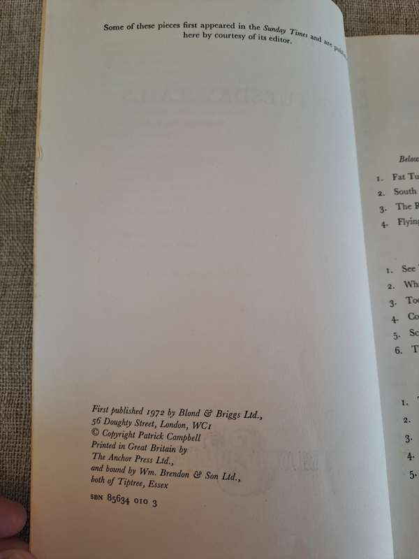Fat Tuesday Tails (Uncorrected Proof Copy) - Patrick Campbell
