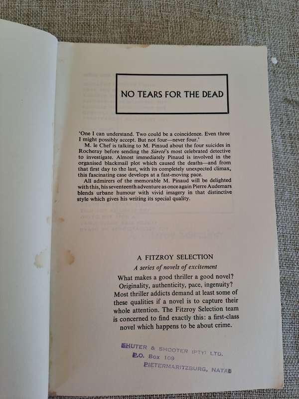 No Tears For The Dead (Uncorrected Proof) - Pierre Audemars