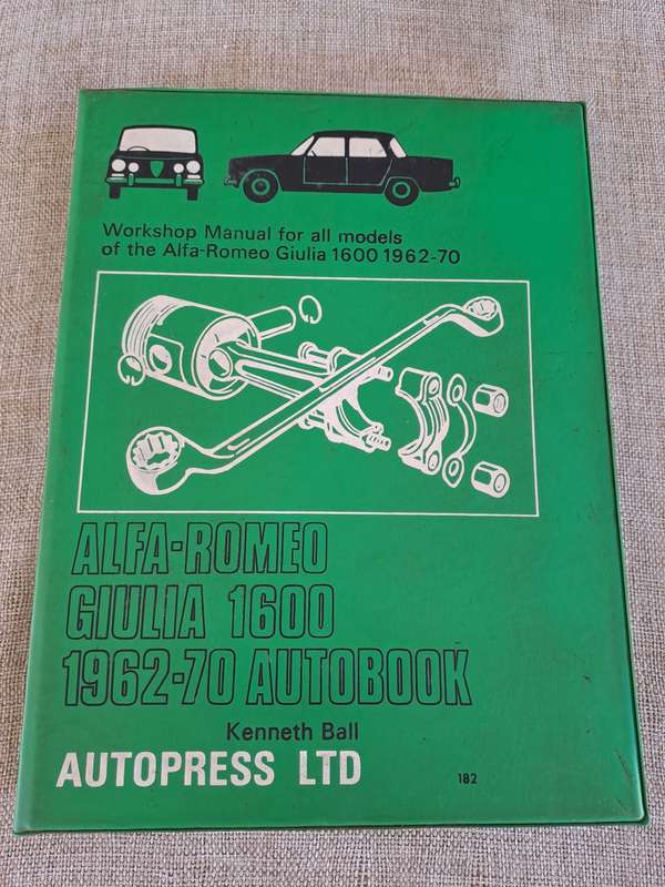 Alfa-Romeo Giulia 1600 Workshop Manual 1962-70 - Autopress Ltd