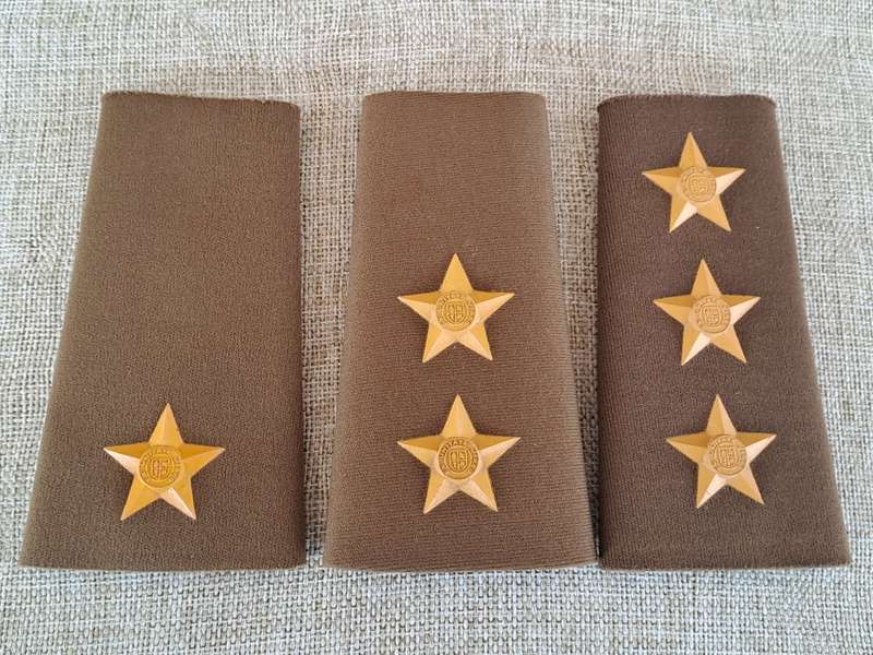 South African Defence Force SADF Rank Epaulettes Raised Stars (x3)