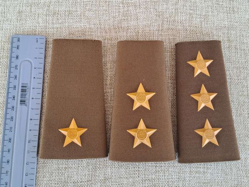 South African Defence Force SADF Rank Epaulettes Raised Stars (x3)