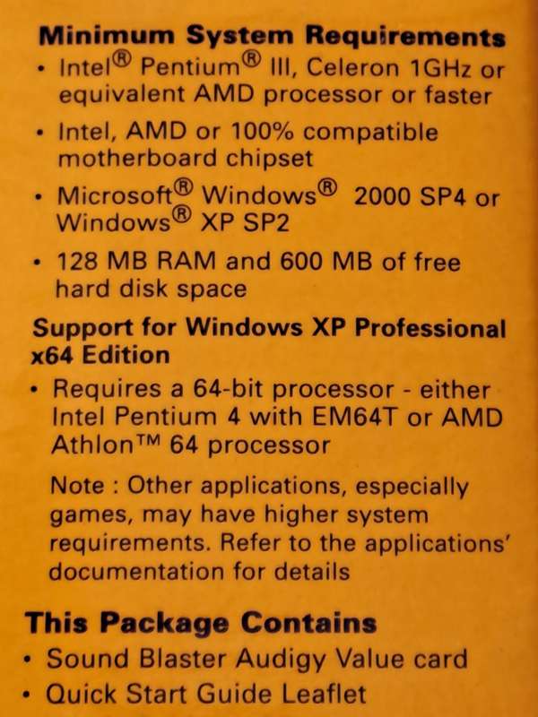 Sound Blaster Audigy Value Sound Card and Bracket