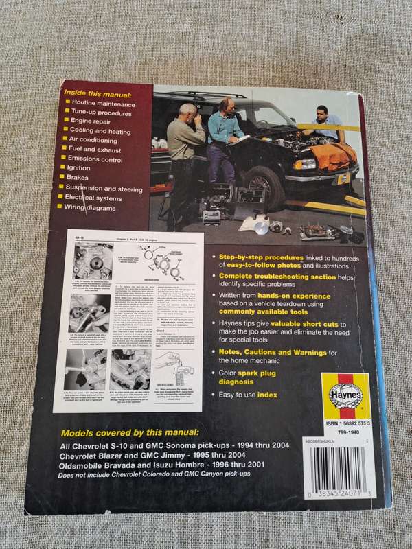Chevrolet S-10 & GMC Sonoma Pick-ups Repair Manual - Haynes