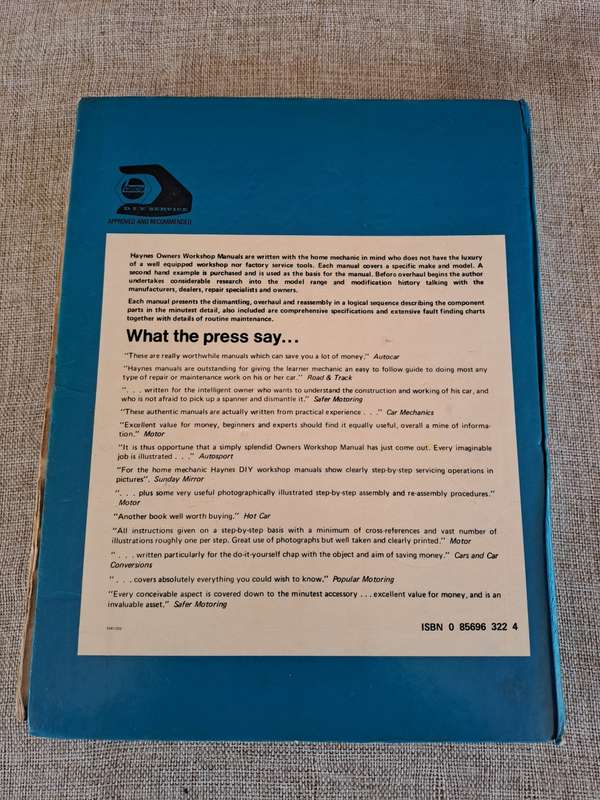 Triumph TR7 1976 to 1977 Owners Workshop Manual - Haynes
