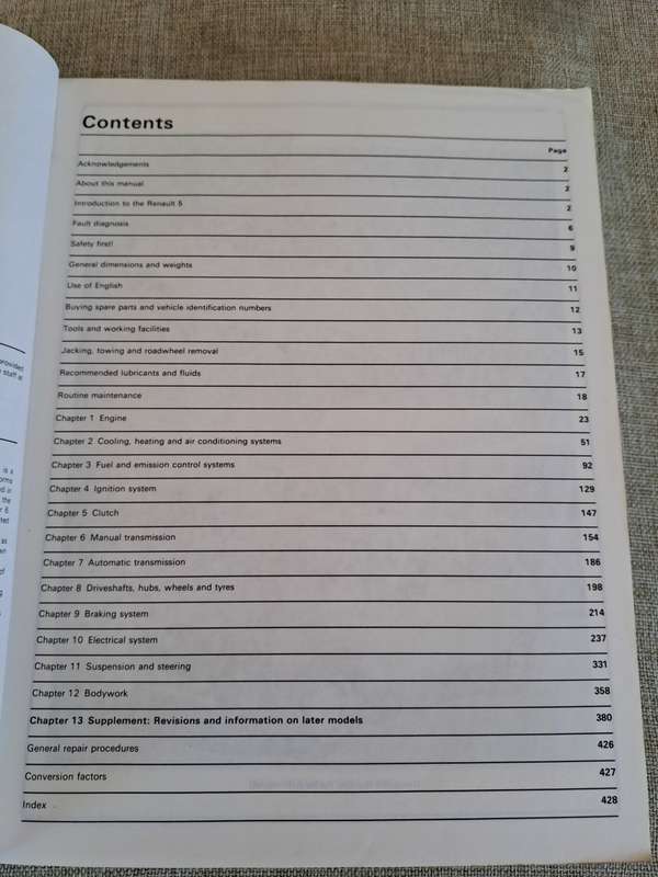 Renault 5 - 1972 to Feb 1985 Owners Workshop Manual - Haynes
