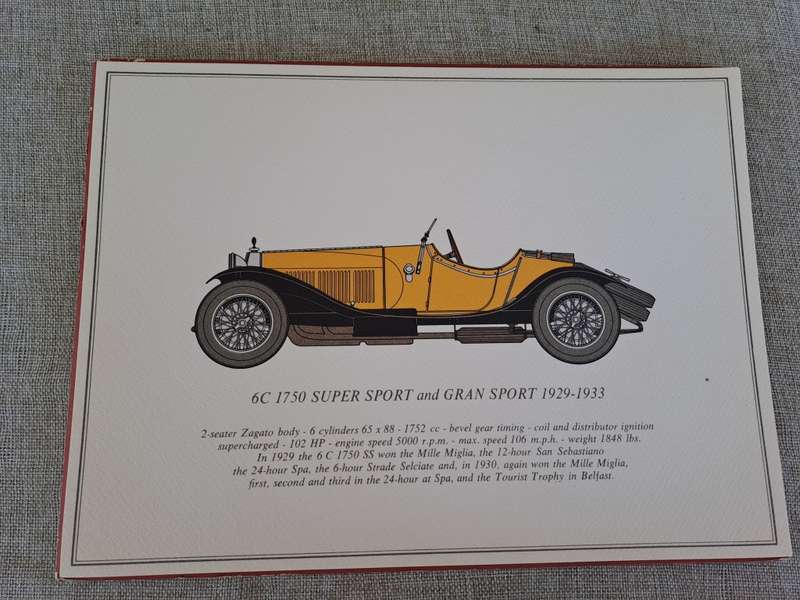 Vintage Alfa Romeo Car Prints / Drawings - 7 prints