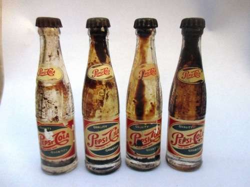 MINIATURE PEPSI-COLA BOTTLES x4