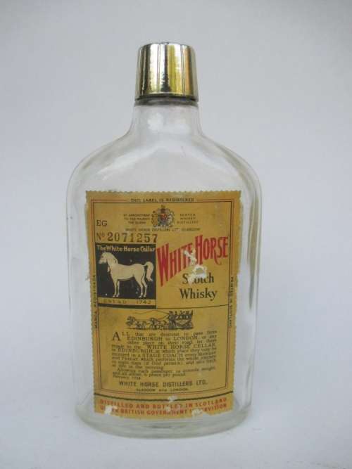 VINTAGE WHITE HORSE FLASK