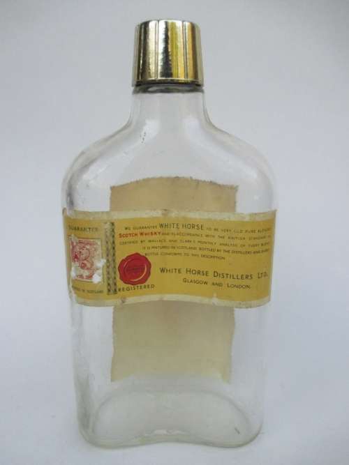 VINTAGE WHITE HORSE FLASK