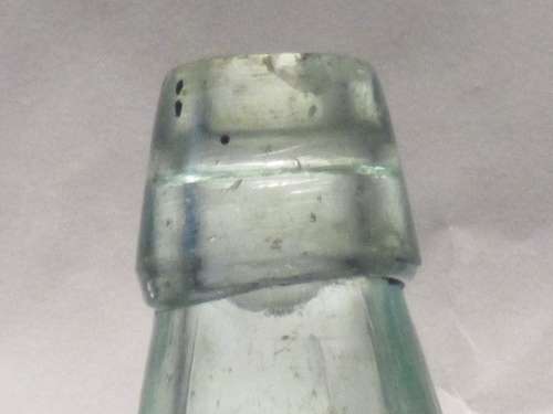 ANTIQUE DE HOOP PRETORIA  CODD BOTTLE WITH GREEN MARBLE