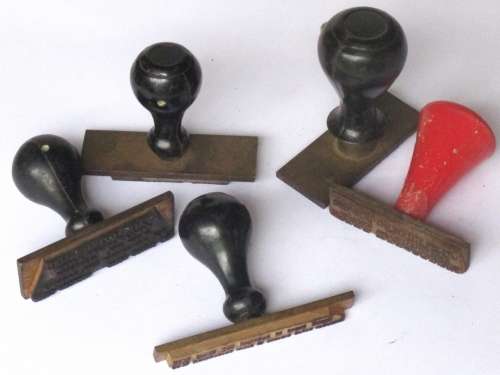 VINTAGE INK STAMPS x5