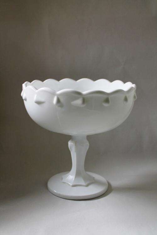 LARGE MILK GLASS CANDY DISH