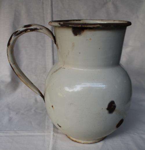 ANTIQUE ENAMEL WATER PITCHER