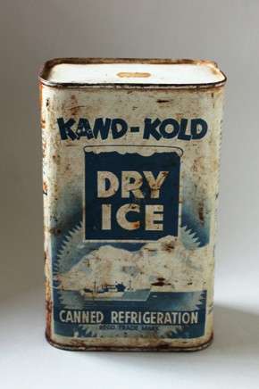 VINTAGE DRY ICE TIN - "CANNED REFRIGERATION"
