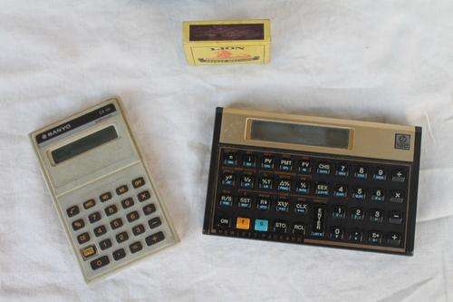 VINTAGE HEWLETT PACKARD + SANYO CALCULATOR
