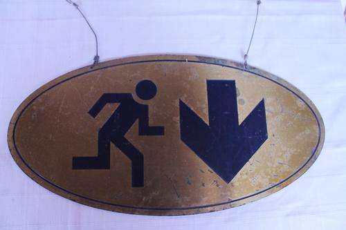 VINTAGE BRASS EXIT SIGN