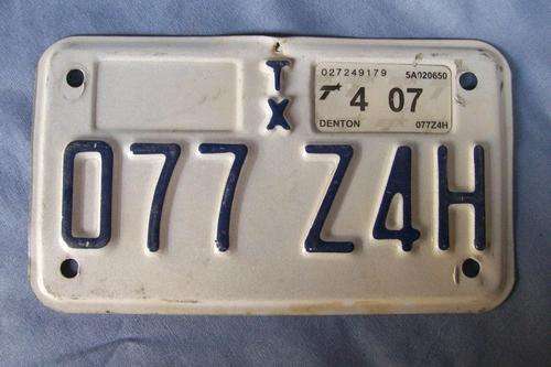 TEXAN MOTOR CYCLE NUMBER PLATE
