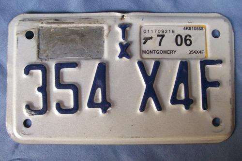 TEXAN MOTOR CYCLE NUMBER PLATE