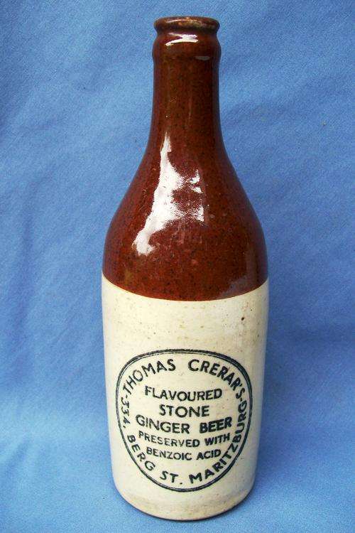 THOMAN CRERARS MARITZBURG STONEWARE GINGER BEER BOTTLE