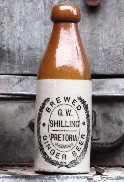 ANTIQUE STONEWARE GINGER BEER BOTTLE. G.W. SHILLING PRETORIA