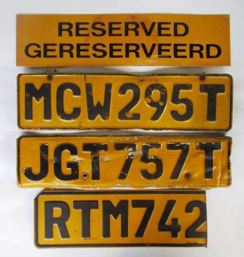 TRANSVAAL NUMBER PLATES