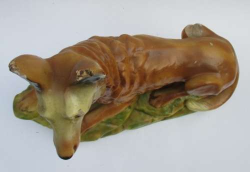 CHALKWARE DOG FIGURINE