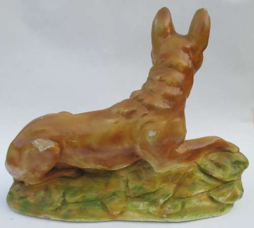 CHALKWARE DOG FIGURINE