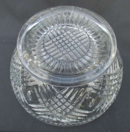 VINTAGE PRESSED GLASS SUGAR BOWL