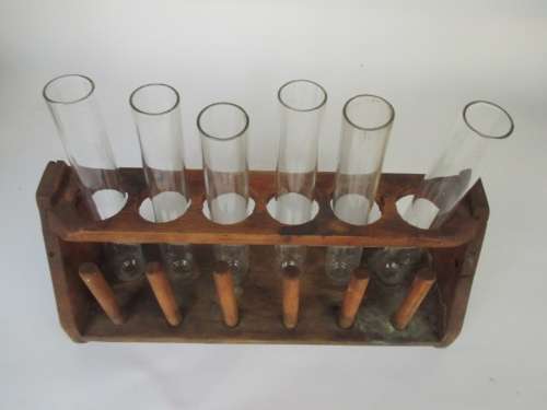 VINTAGE TEST TUBES IN STAND