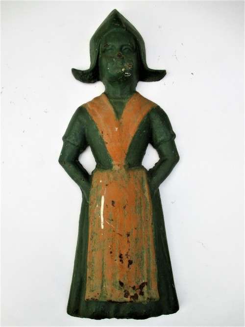 VINTAGE CAST IRON DUTCH GIRL DOOR STOPPER