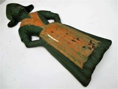 VINTAGE CAST IRON DUTCH GIRL DOOR STOPPER